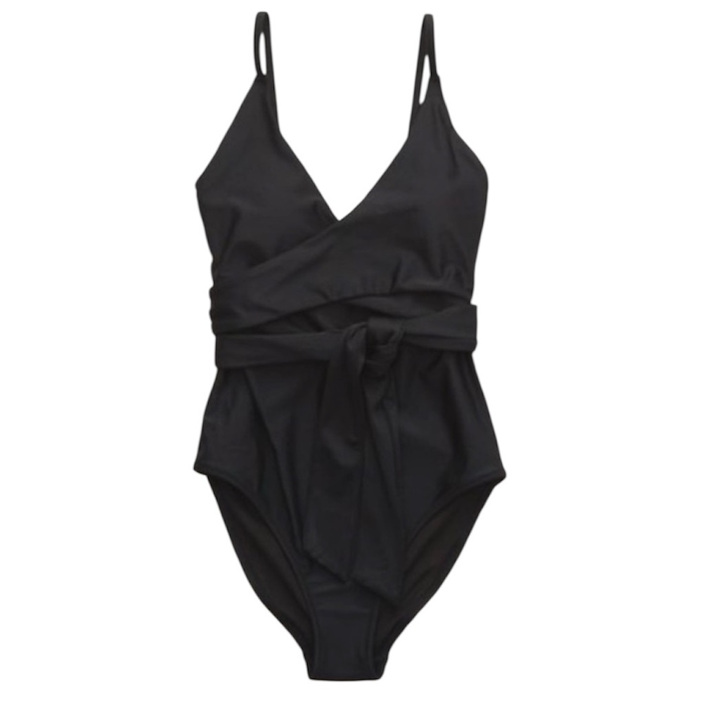(NWT) Aerie Wrap One Piece Swimsuit in True Black